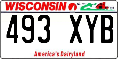 WI license plate 493XYB