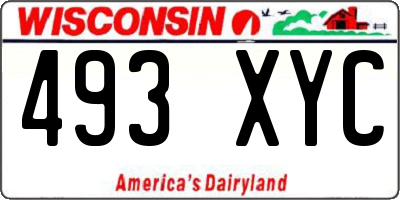 WI license plate 493XYC