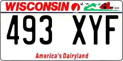 WI license plate 493XYF