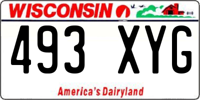WI license plate 493XYG
