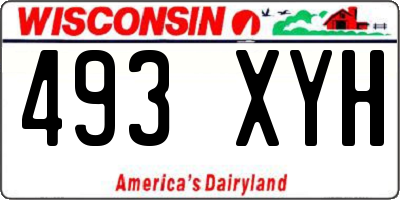 WI license plate 493XYH