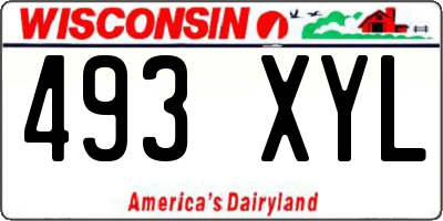 WI license plate 493XYL