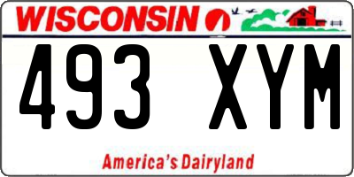 WI license plate 493XYM
