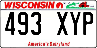 WI license plate 493XYP