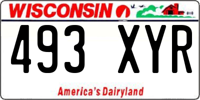 WI license plate 493XYR