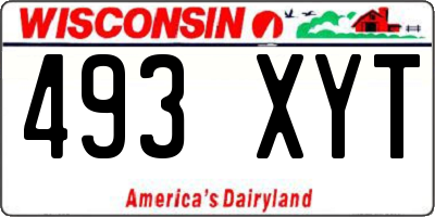 WI license plate 493XYT