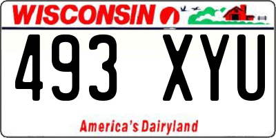 WI license plate 493XYU