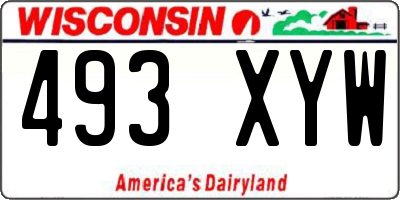 WI license plate 493XYW