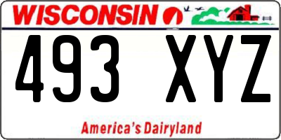 WI license plate 493XYZ