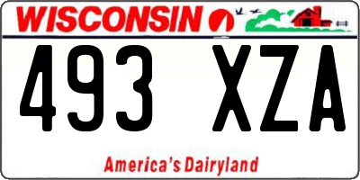 WI license plate 493XZA