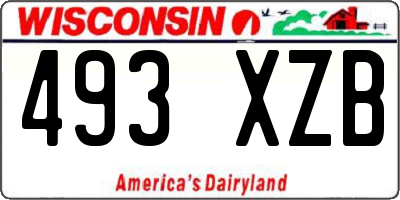 WI license plate 493XZB