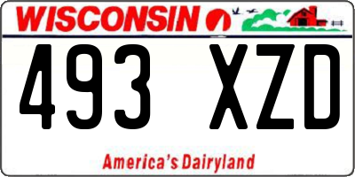 WI license plate 493XZD