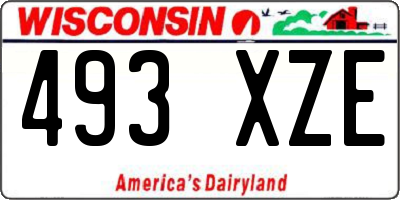 WI license plate 493XZE
