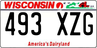 WI license plate 493XZG