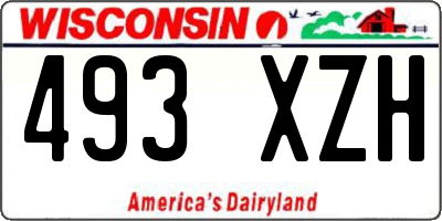 WI license plate 493XZH