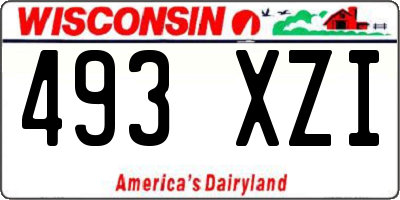 WI license plate 493XZI