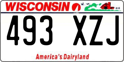 WI license plate 493XZJ