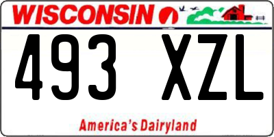 WI license plate 493XZL