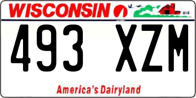 WI license plate 493XZM