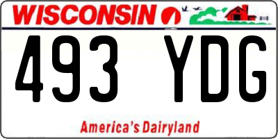 WI license plate 493YDG