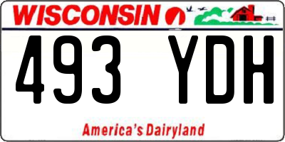 WI license plate 493YDH