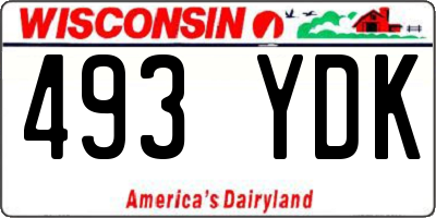 WI license plate 493YDK