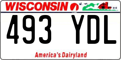 WI license plate 493YDL
