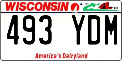 WI license plate 493YDM