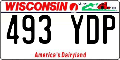 WI license plate 493YDP