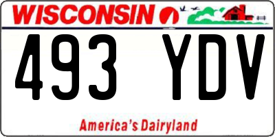 WI license plate 493YDV