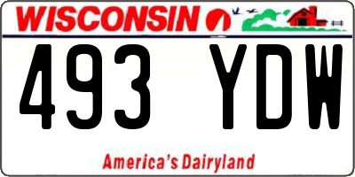 WI license plate 493YDW