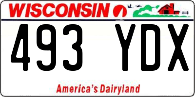 WI license plate 493YDX