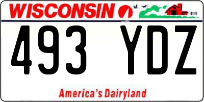 WI license plate 493YDZ