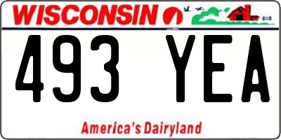 WI license plate 493YEA