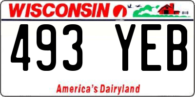 WI license plate 493YEB