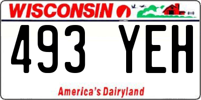 WI license plate 493YEH