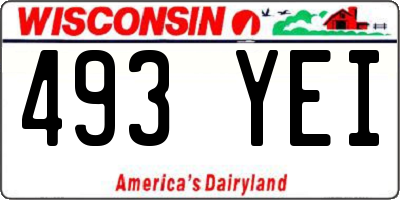 WI license plate 493YEI
