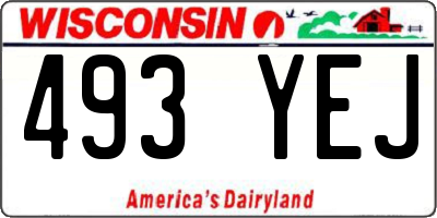 WI license plate 493YEJ