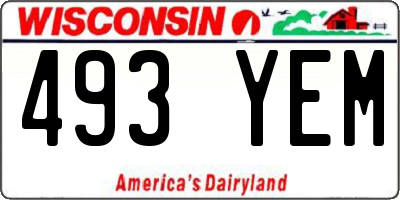 WI license plate 493YEM