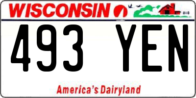 WI license plate 493YEN