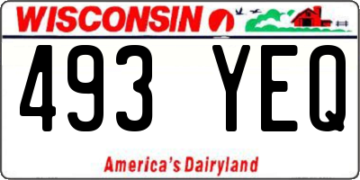 WI license plate 493YEQ