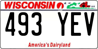 WI license plate 493YEV
