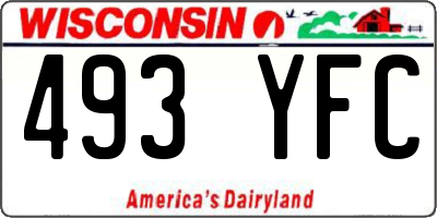 WI license plate 493YFC