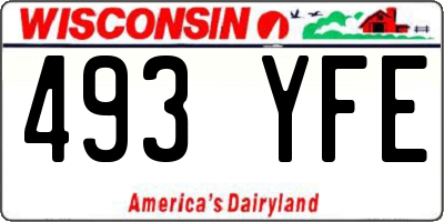 WI license plate 493YFE