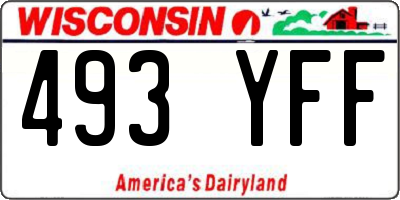 WI license plate 493YFF