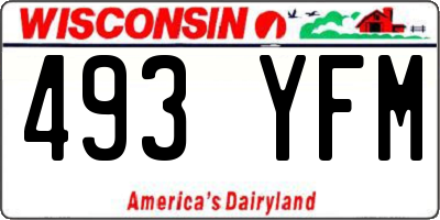 WI license plate 493YFM