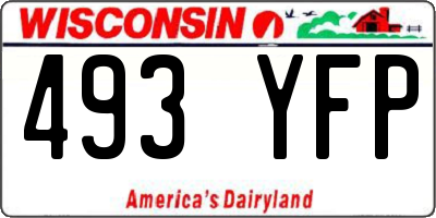 WI license plate 493YFP