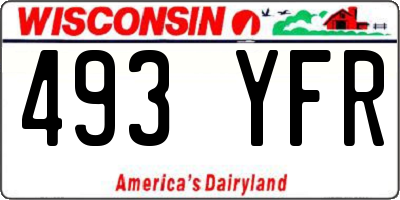 WI license plate 493YFR