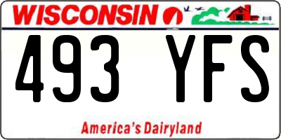 WI license plate 493YFS