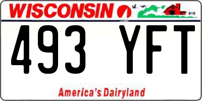 WI license plate 493YFT